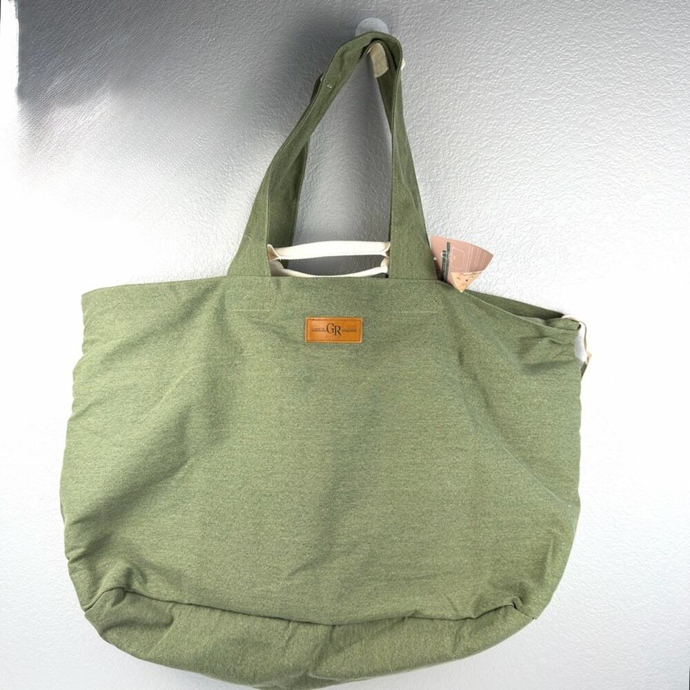 NWT Olive Green Tote Extra Jumbo Large Beach Bag - Picture 1 of 11